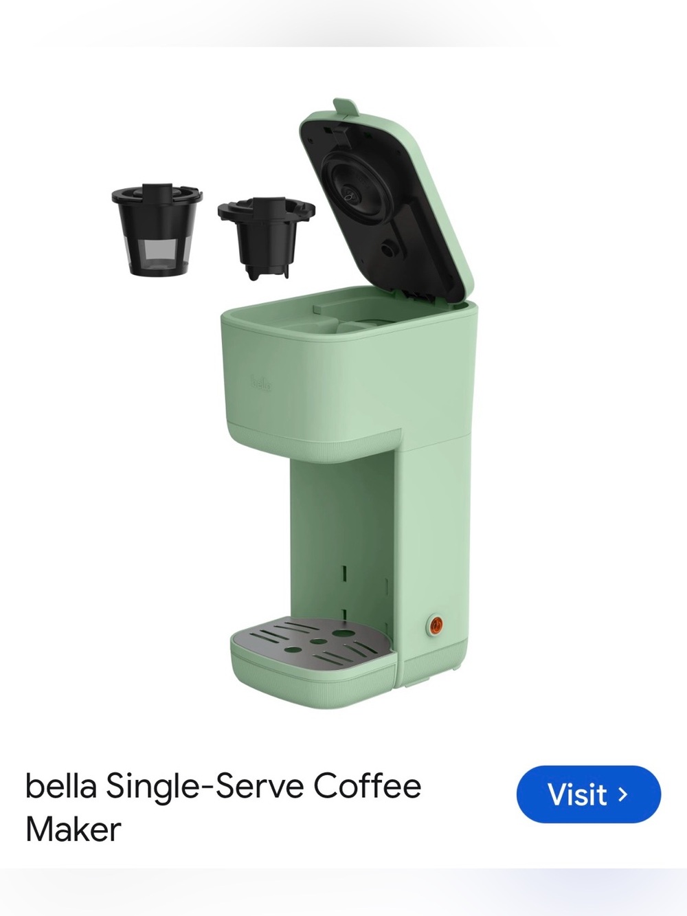 #3321**Mini Single Serve Coffee Maker — Mint Green